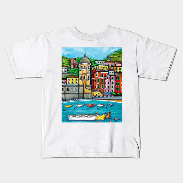 Colours of Vernazza, Cinque Terre Kids T-Shirt by LisaLorenz